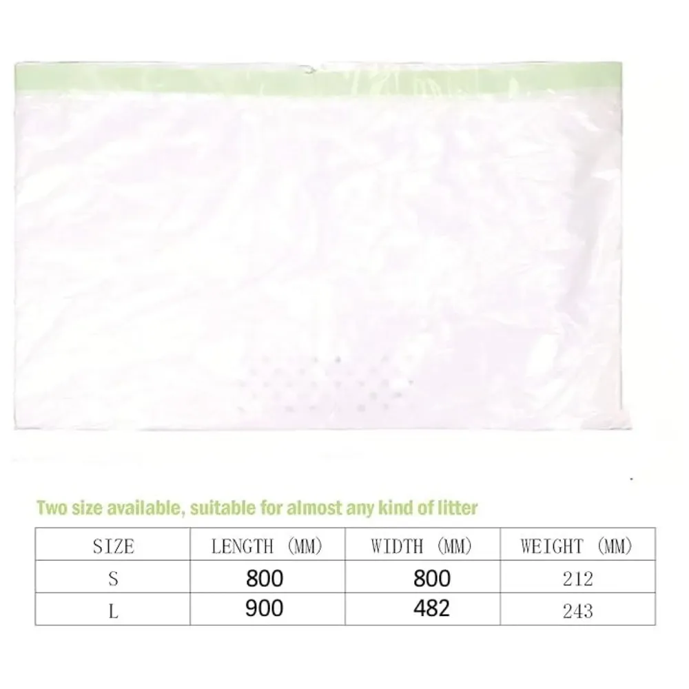 Cat Litter Box Mat Liners with Drawstring, Litter Pan Disposable Bags, 2 Mil Thickened Cat Litter Sifting Liners, Weekly 6 Pack Large Litter Bags for Easy Cleaning Perforated.