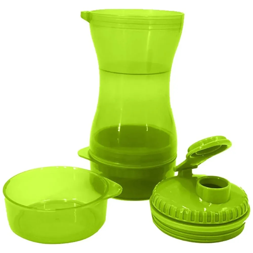 2 in 1 Dog Water Bottle Portable Food Container Drinking Bowl for Small Medium Dogs Outdoor Travel Pet Water Dispenser Feeder Green - 6