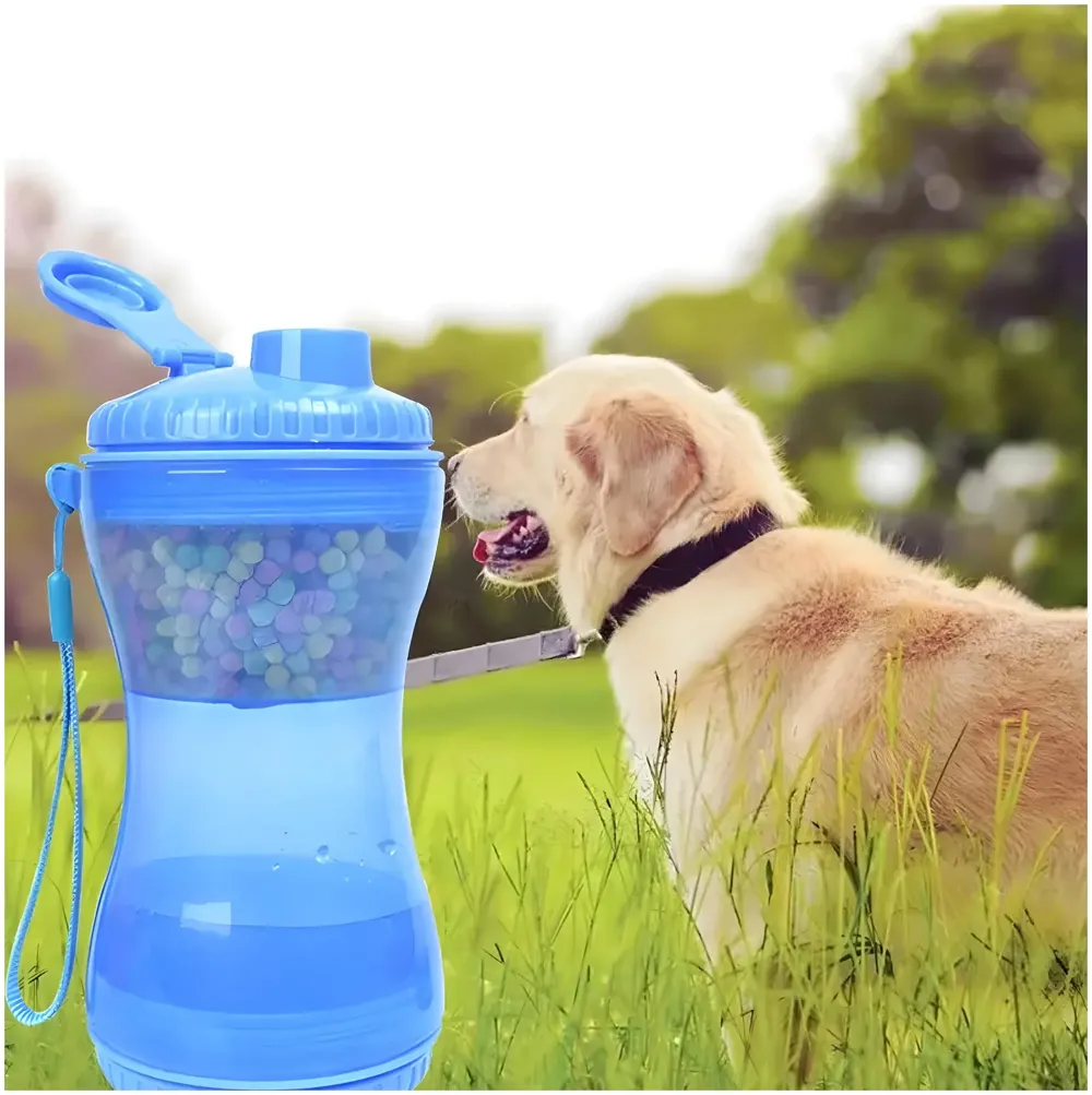 2 in 1 Dog Water Bottle Portable Food Container Drinking Bowl for Small Medium Dogs Outdoor Travel Pet Water Dispenser Feeder