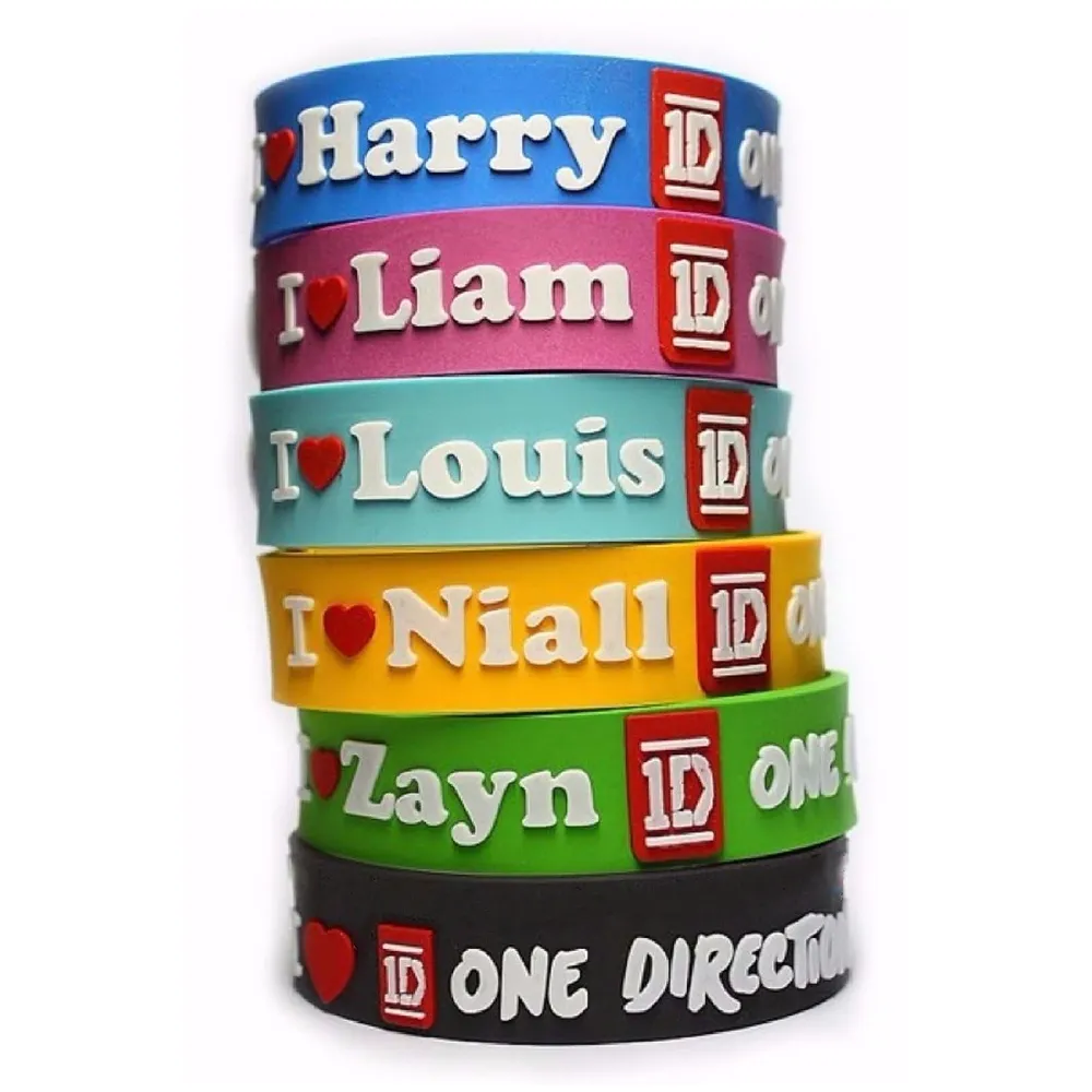 One Direction Silicone and Charm Bracelet (Set of 6) (Multicoloured)