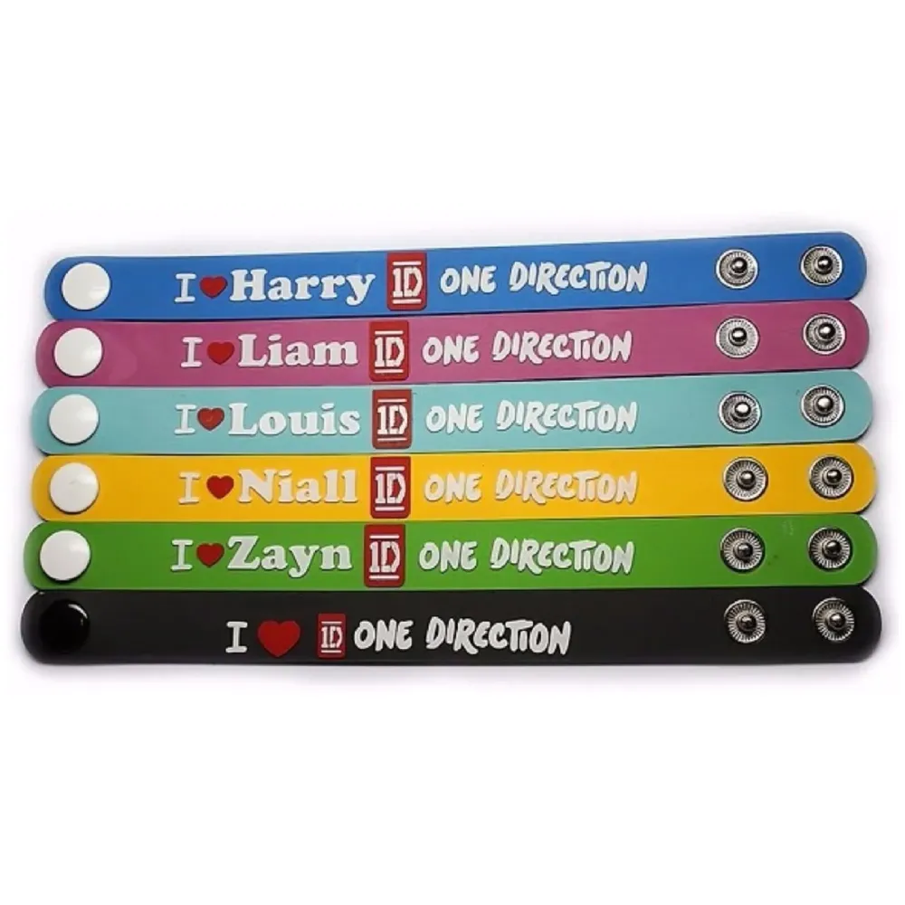 One Direction Silicone and Charm Bracelet (Set of 6) (Multicoloured) - 2