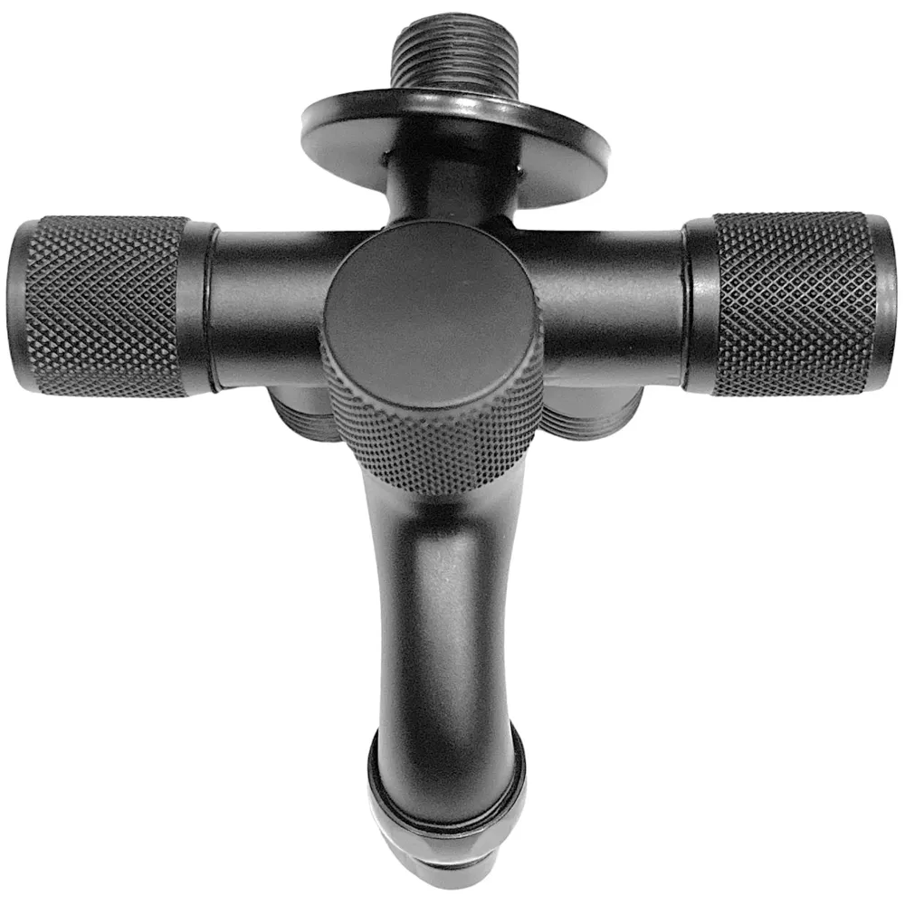 3 in 1 Bibcock Tap Faucet Wall Black Triple for Bathroom, Commode Shower | Luxury Series Three-Way Tap Valve 3 in 1 Water Valve Black Washing Machine - 12.5 x 9 x 12.5 Cm