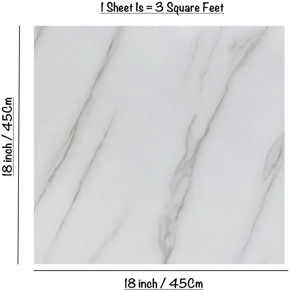 PVC Marble Flooring 18 x 18 Inch Tiles Self Adhesive Peel & Stick, 1 Tile is 2.25 Sqft