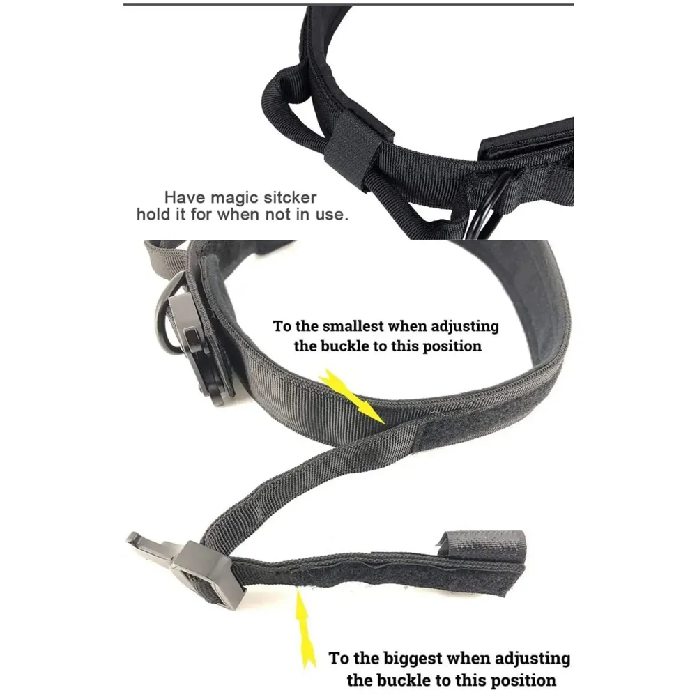 Tactical Dog Collar Dog Collar Adjustable Nylon Collar with Strap Handle Dog Training Collar Quick Release Metal Buckle (XL - 20-23.6 Inch)