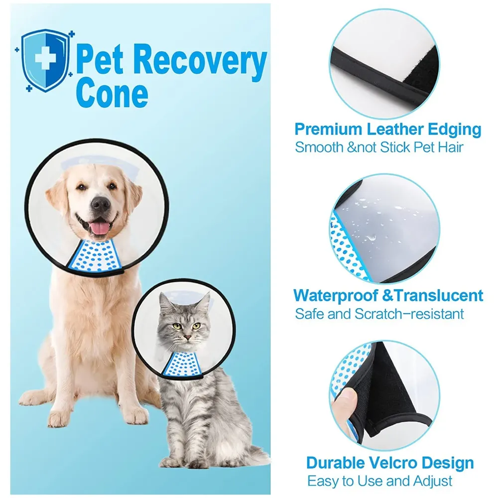 Pet Cone Elizabeth Protective Collar Wound Healing Protection Cone for Dogs E Collar.