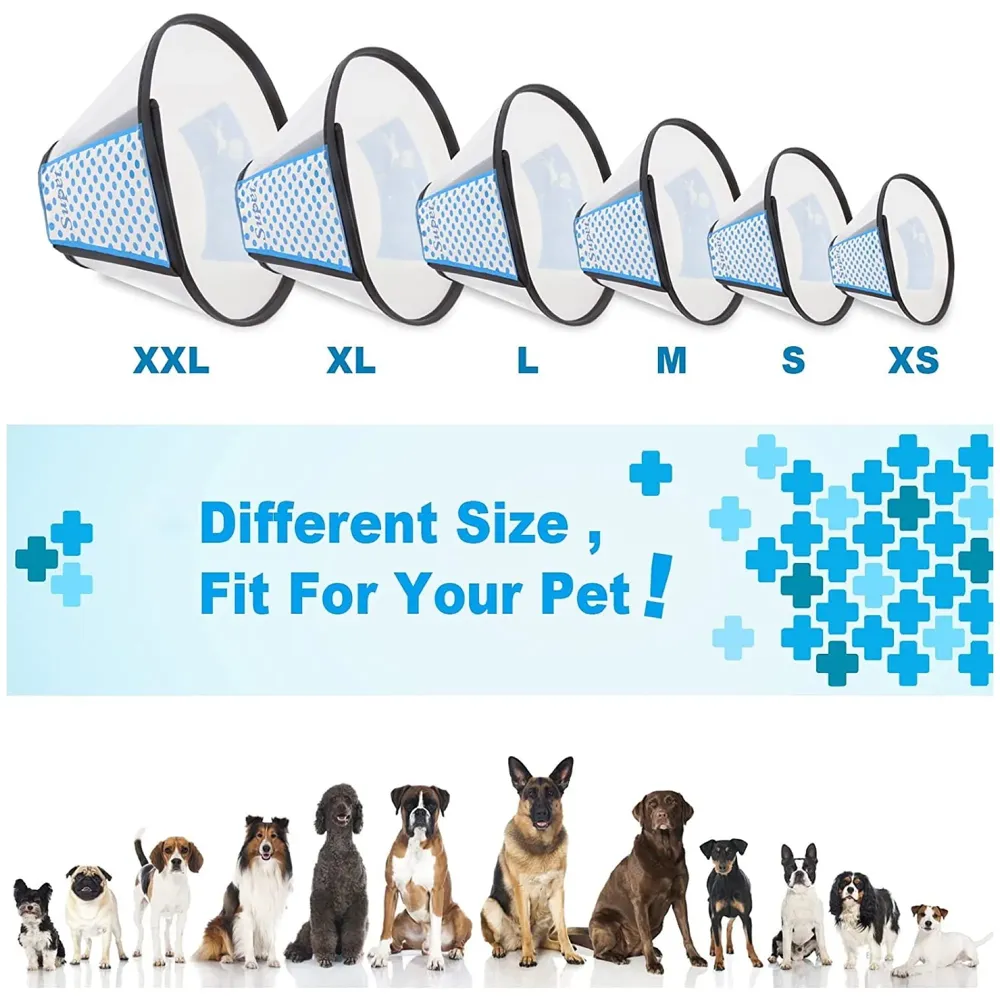 Pet Cone Elizabeth Protective Collar Wound Healing Protection Cone for Dogs E Collar.