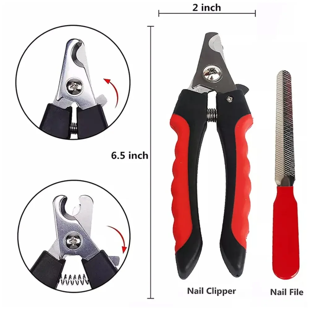 Pet Grooming Kit Grooming Kit With Carry Bag for Dog and Cat with, Double-Sided Dog Comb, Deshedding Glove, Slick Hair Brush, Double Sided Pin Brush, Nail Cutter, Lice Comb, and Filer.