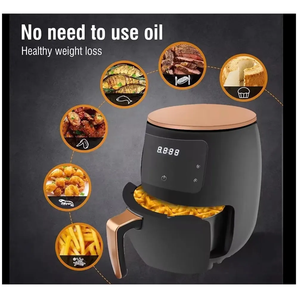 Air Fryer 2400 W 6 Liters Touch Screen Crisps, Roasts, Reheats, & Dehydrates French Fries Chicken Meat Fish Frozen Items Healthier, Faster, Delicious Results Less Oil