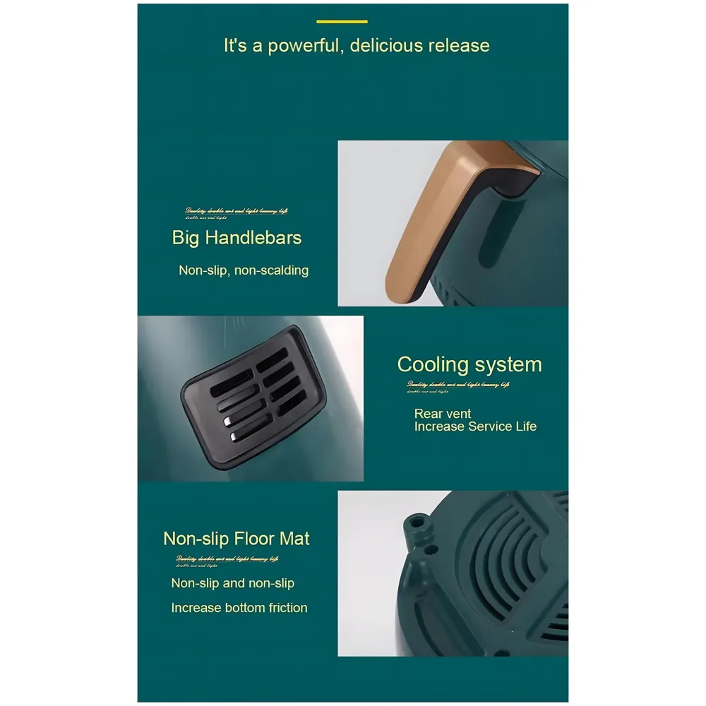 Air Fryer 2400 W 6 Liters Touch Screen Crisps, Roasts, Reheats, & Dehydrates French Fries Chicken Meat Fish Frozen Items Healthier, Faster, Delicious Results Less Oil