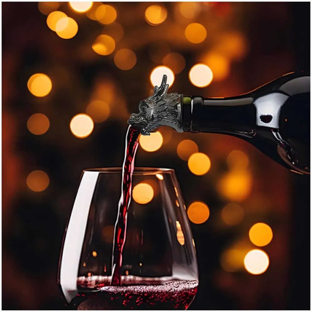 Dragon Head Liquor Bottle Pourer Liquor Pour Spout 1Pc Deer Head Bottle Tipping Nozzle Silicone Stoppers for Bars Homes Party Whiskey Wine Spirits