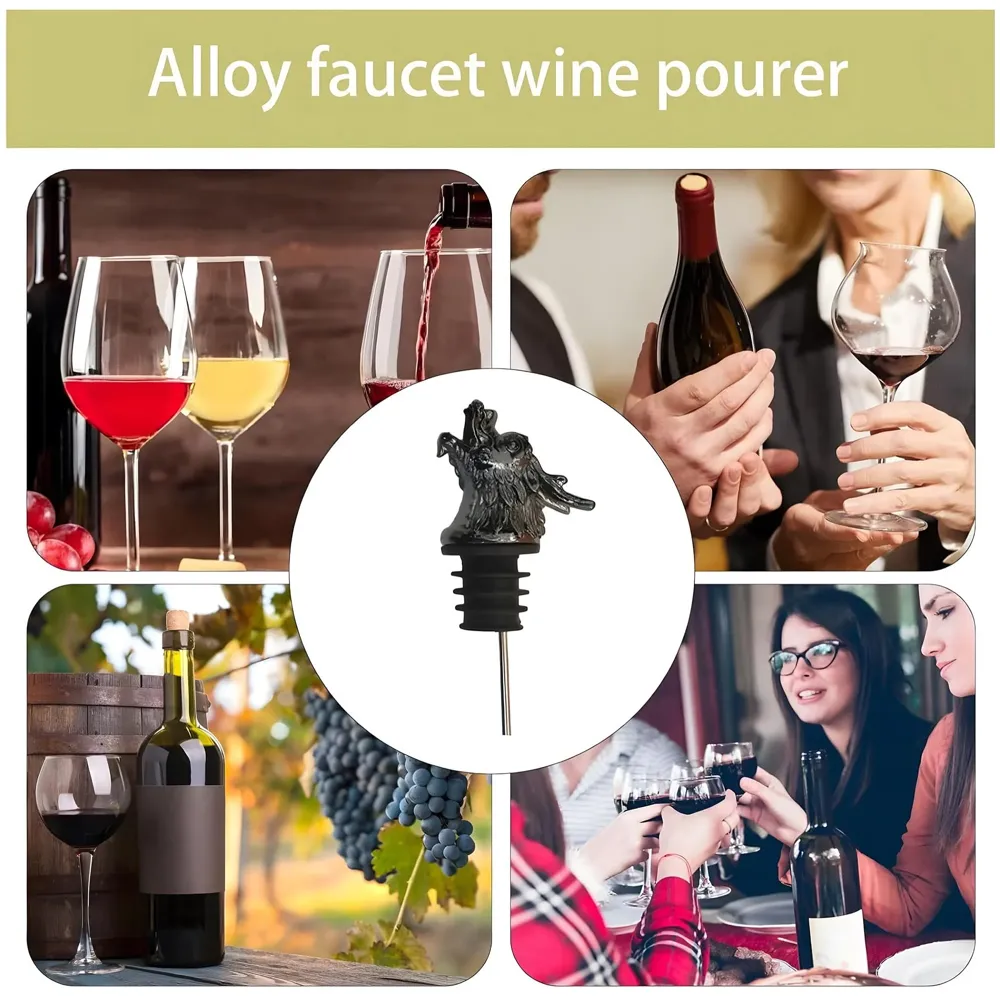 Dragon Head Liquor Bottle Pourer Liquor Pour Spout 1Pc Deer Head Bottle Tipping Nozzle Silicone Stoppers for Bars Homes Party Whiskey Wine Spirits