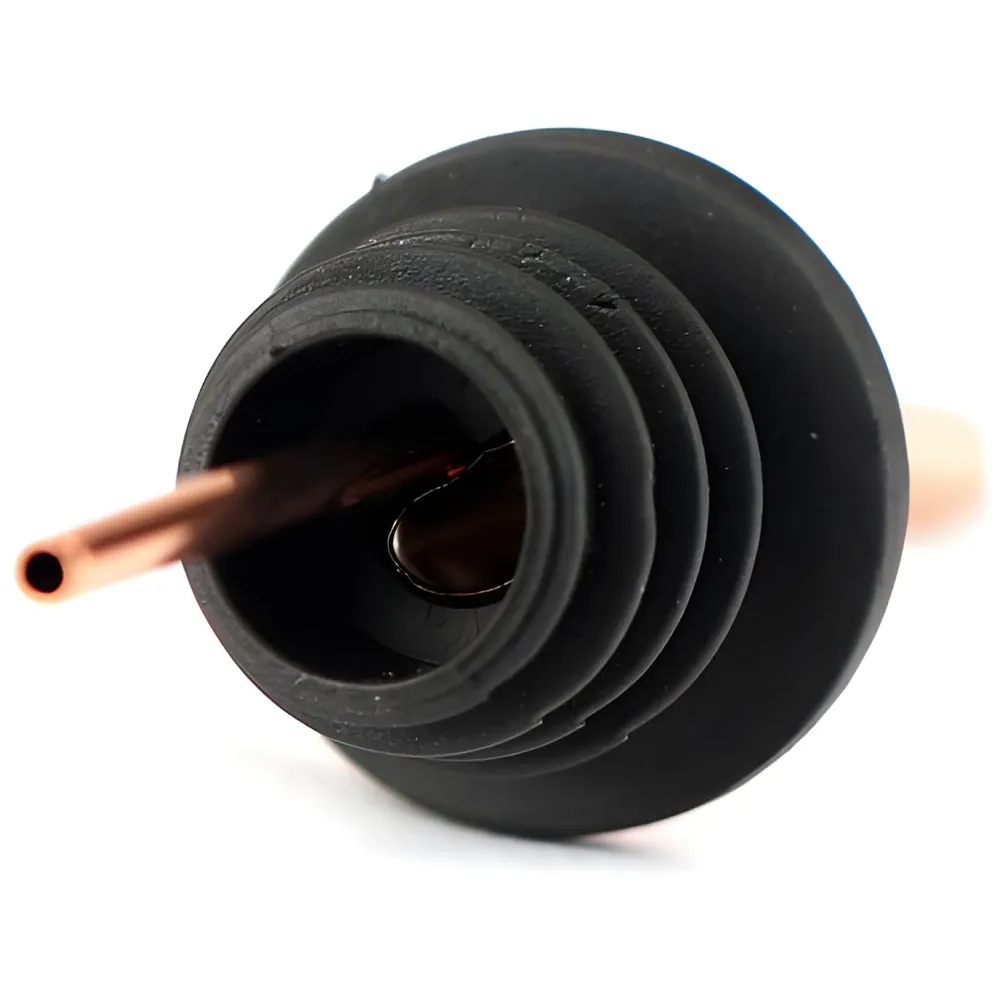 4 Pcs Rose Gold Liquor Bottle Pourer Liquor Pour Spout Head Bottle Tipping Nozzle Silicone Stoppers for Bars Homes Party 11.3 cm x 2.9 cm Fits Most Bottles.