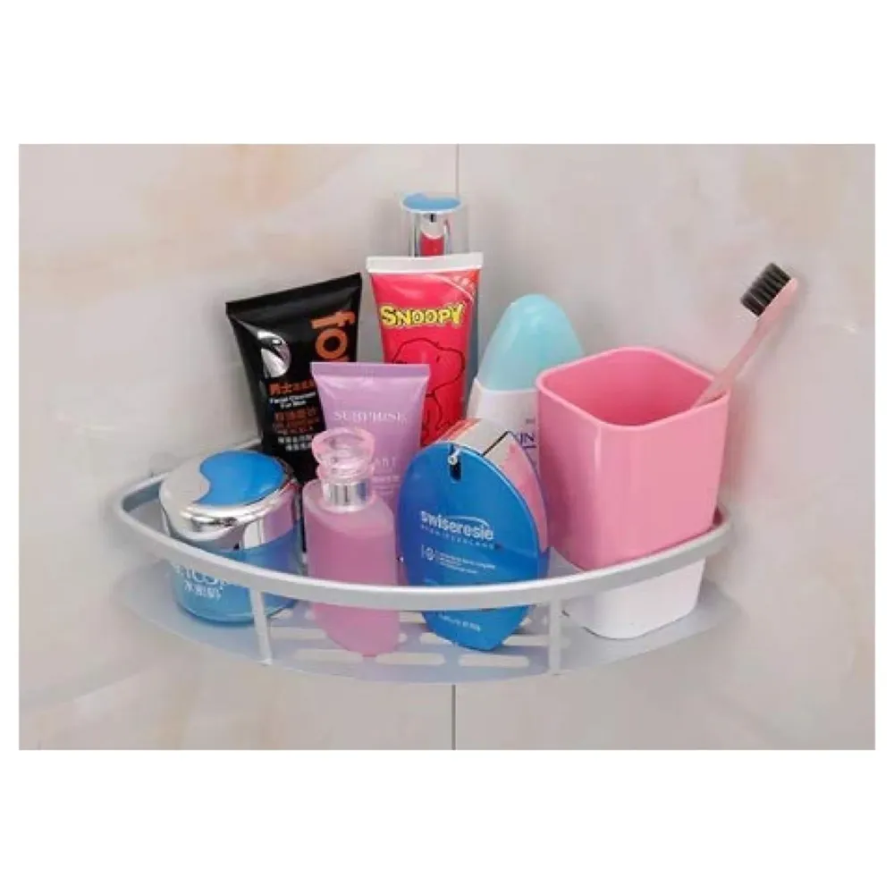 Wall Mount Bathroom Corner Shelf Aluminium Shower Caddy Wall Shelf Holder Anti Rust, Rust Free Aluminium, Installation Kit Included (1, Aluminum Corner) - 2