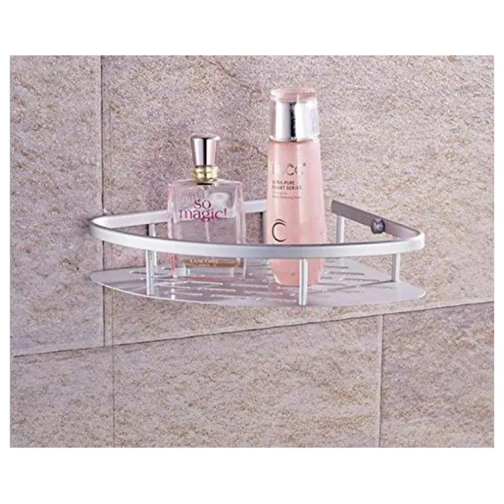 Wall Mount Bathroom Corner Shelf Aluminium Shower Caddy Wall Shelf Holder Anti Rust, Rust Free Aluminium, Installation Kit Included (1, Aluminum Corner) - 3