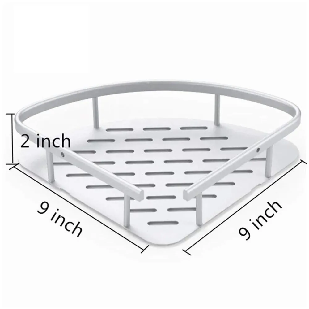 Wall Mount Bathroom Corner Shelf Aluminium Shower Caddy Wall Shelf Holder Anti Rust, Rust Free Aluminium, Installation Kit Included (1, Aluminum Corner) - 6