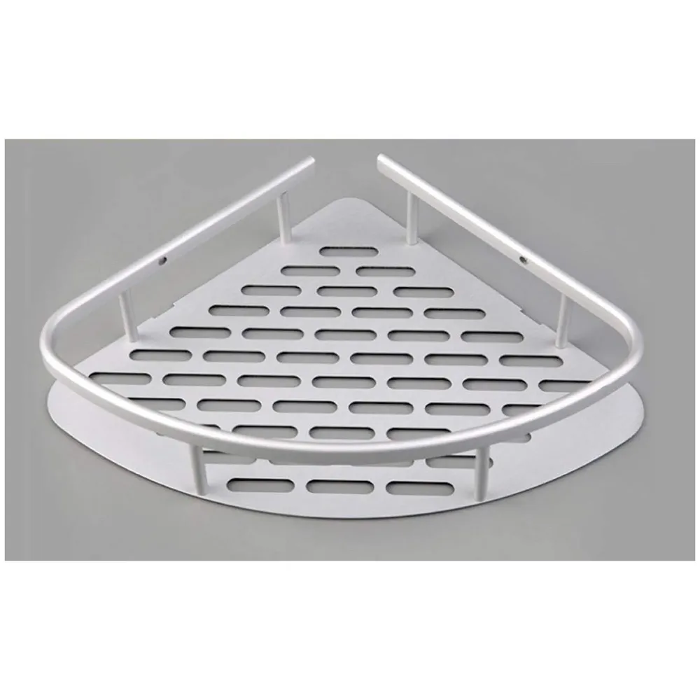 Wall Mount Bathroom Corner Shelf Aluminium Shower Caddy Wall Shelf Holder Anti Rust, Rust Free Aluminium, Installation Kit Included (1, Aluminum Corner) - 8