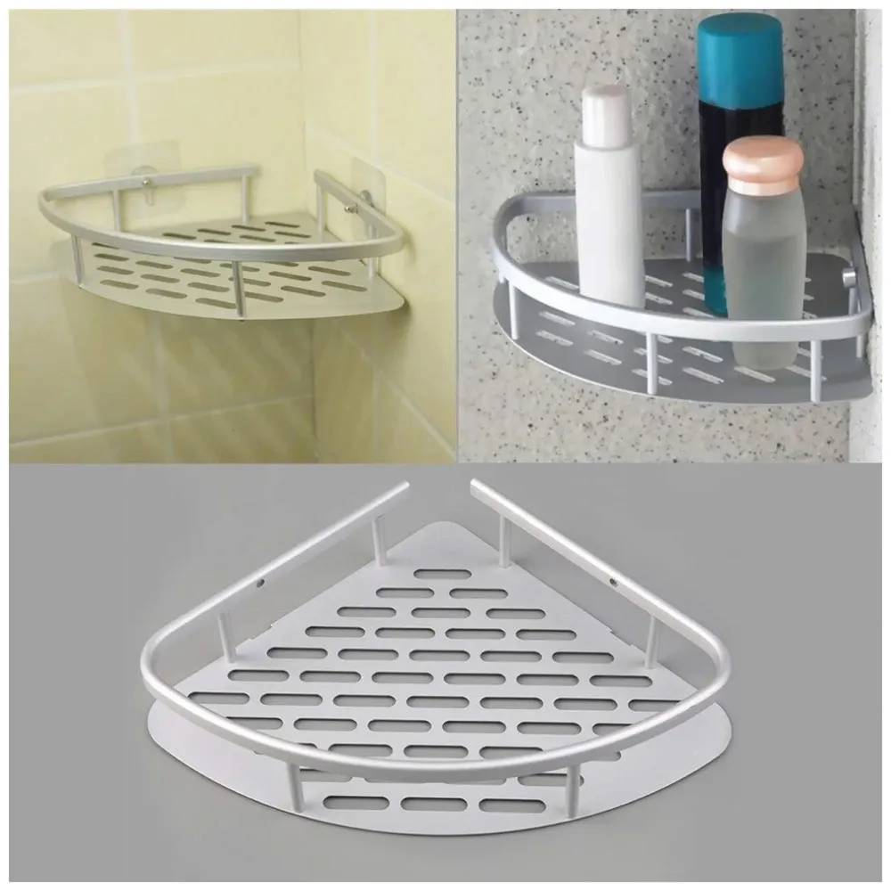 Wall Mount Bathroom Corner Shelf Aluminium Shower Caddy Wall Shelf Holder Anti Rust, Rust Free Aluminium, Installation Kit Included (1, Aluminum Corner) - 9