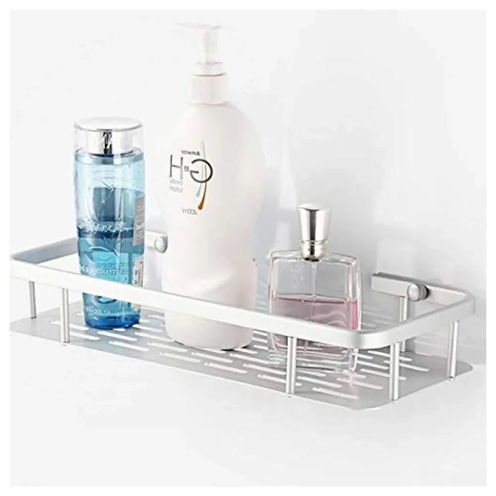 Wall Mount 12 Inch Bathroom Horizontal Shelf 1 Pc, Rust Free Aluminium Shower Caddy Wall Shelf Holder Anti Rust, Rust Free Aluminium, Installation Kit Included (1, Aluminum Horizontal)