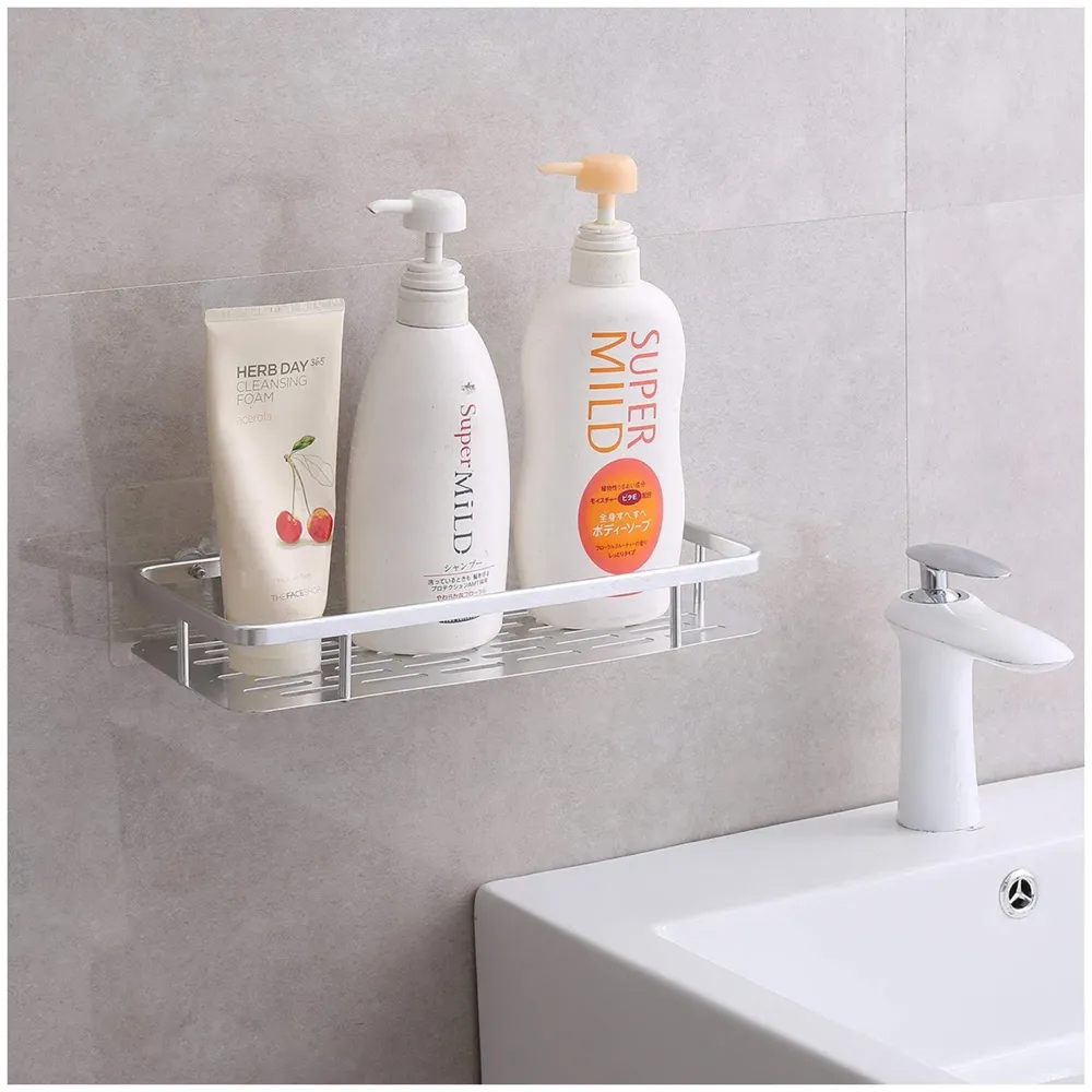 Wall Mount 12 Inch Bathroom Horizontal Shelf 1 Pc, Rust Free Aluminium Shower Caddy Wall Shelf Holder Anti Rust, Rust Free Aluminium, Installation Kit Included (1, Aluminum Horizontal)