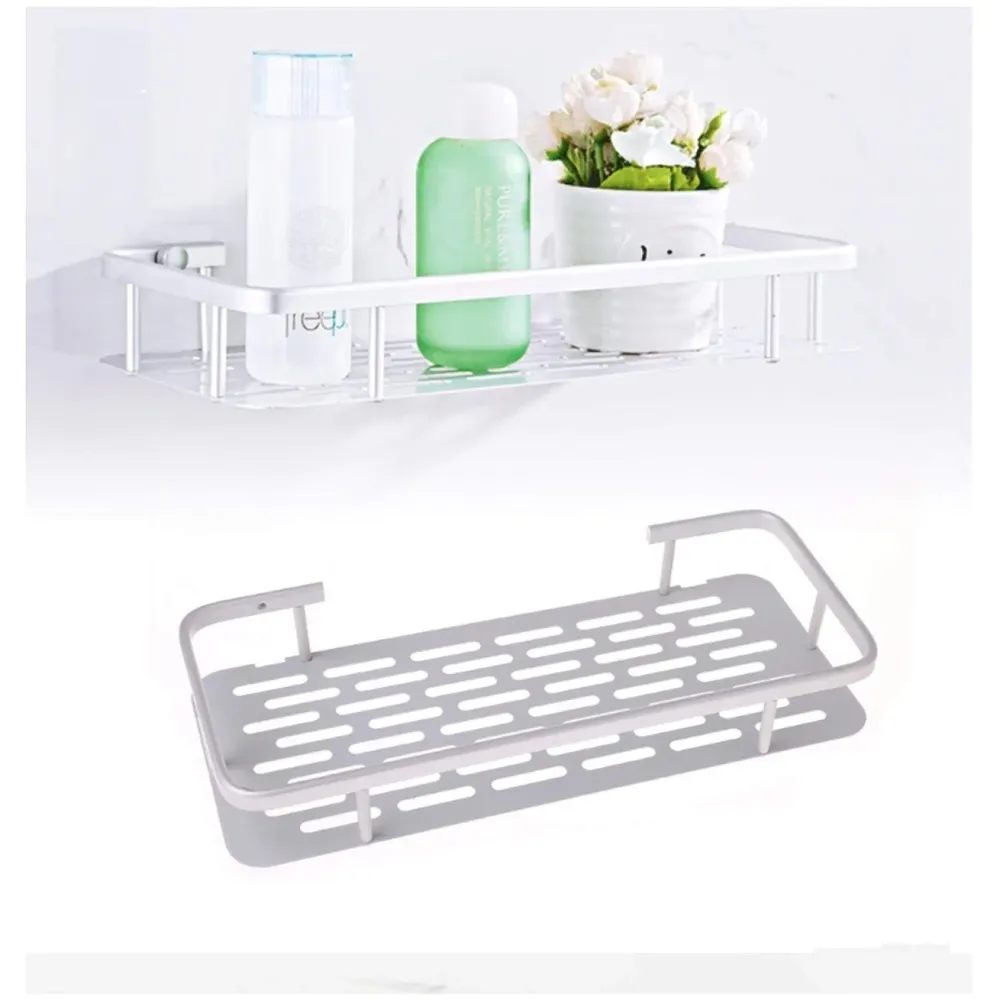 Wall Mount 12 Inch Bathroom Horizontal Shelf 1 Pc, Rust Free Aluminium Shower Caddy Wall Shelf Holder Anti Rust, Rust Free Aluminium, Installation Kit Included (1, Aluminum Horizontal)