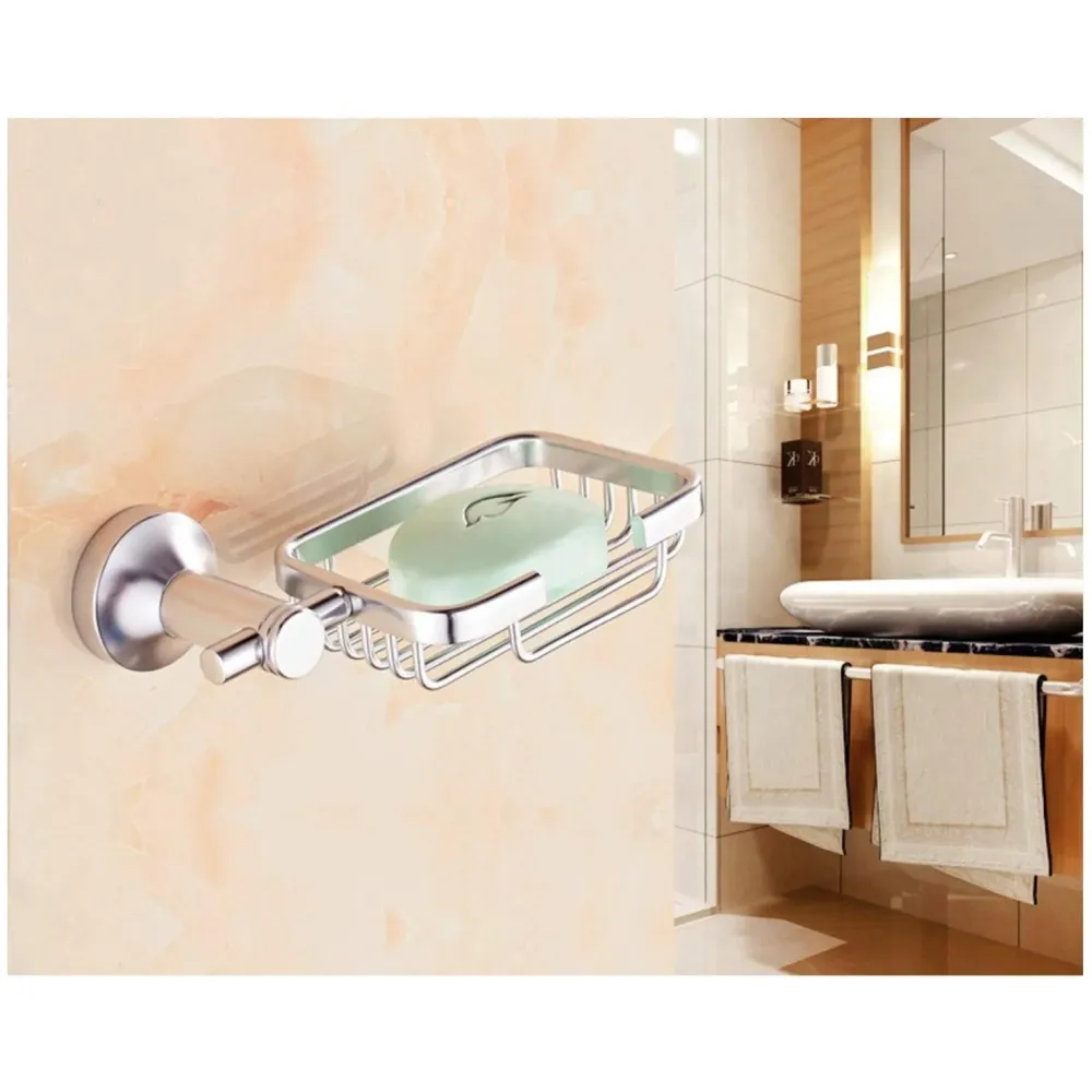 Aluminium Soap Holder Soap Dish Wall Hung Concealed Screws Rust Free, Square Design