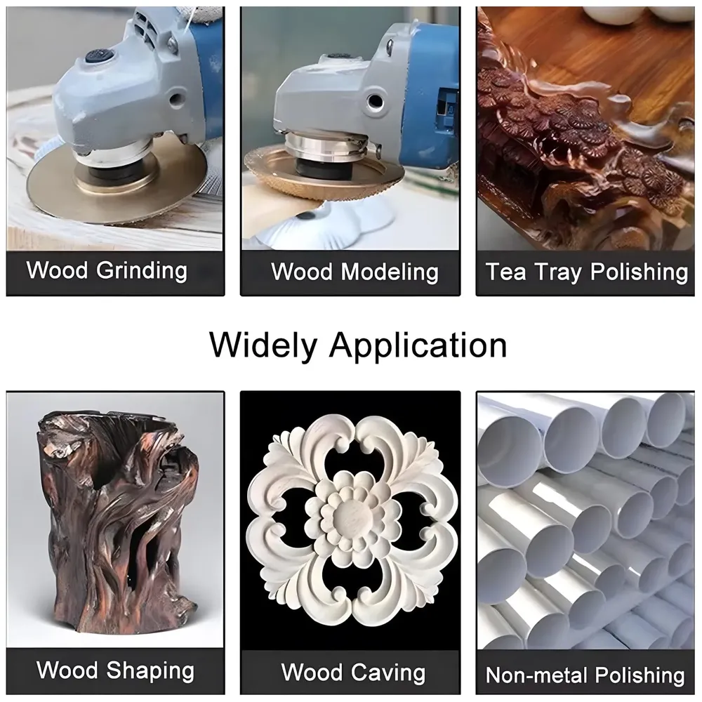 5 Pcs Angle Grinder For wood work Wood Carving Disk Attachments With 5/8 Arbor, 4 inch