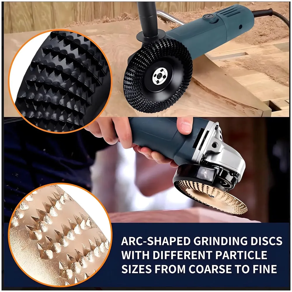 5 Pcs Angle Grinder For wood work Wood Carving Disk Attachments With 5/8 Arbor, 4 inch