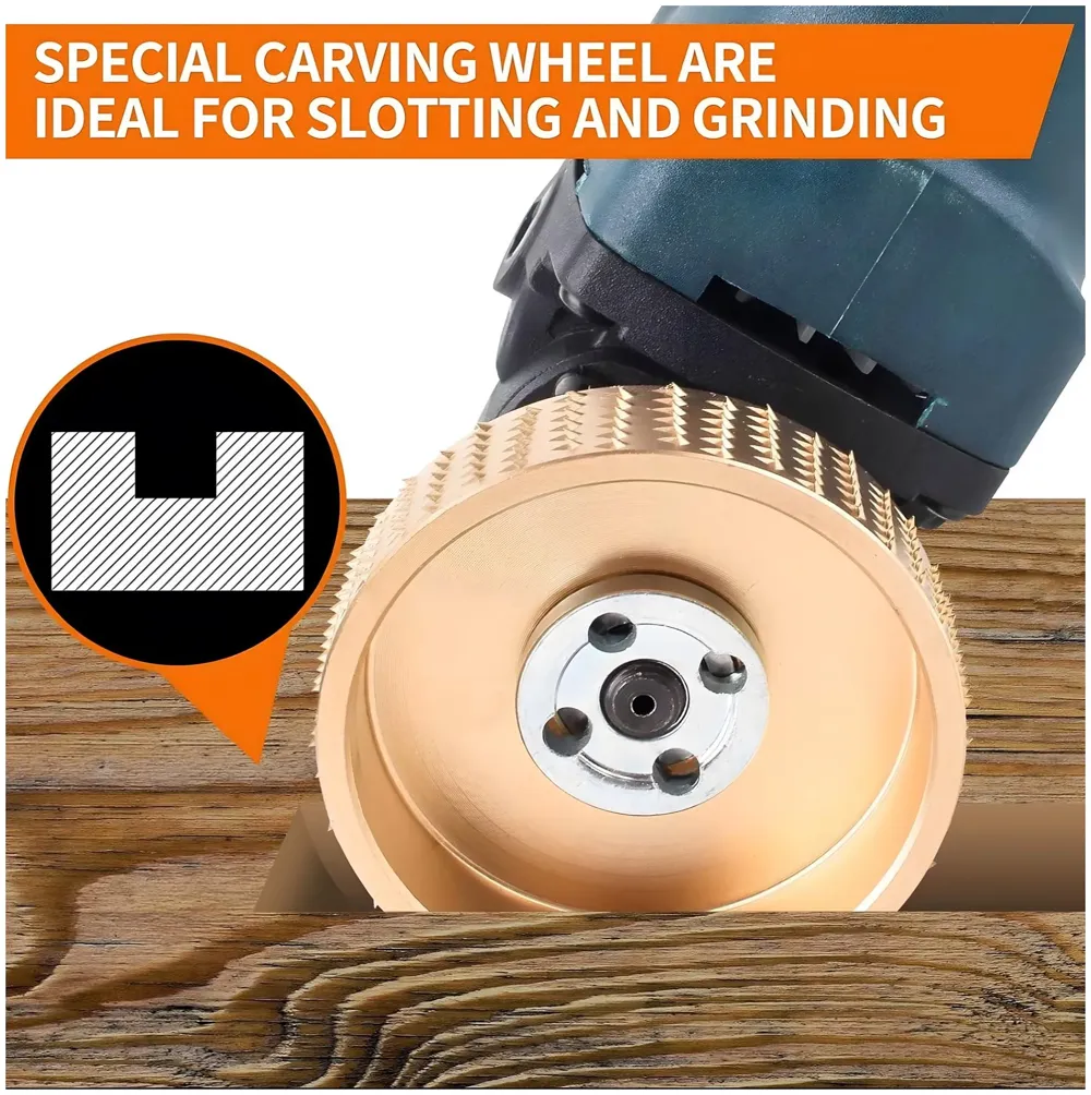 5 Pcs Angle Grinder For wood work Wood Carving Disk Attachments With 5/8 Arbor, 4 inch