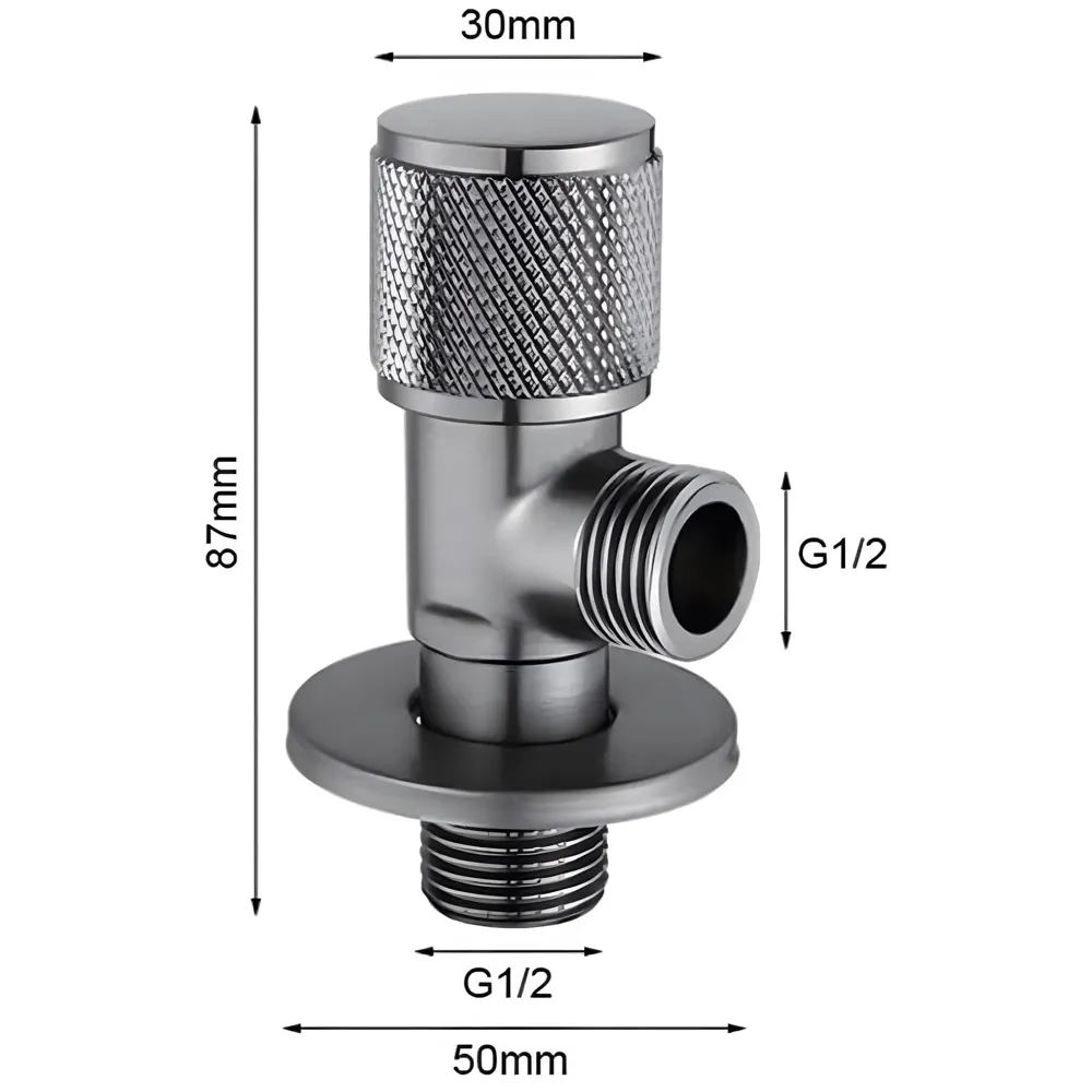 AQUAKART Angular for Bathroom wash basin, Geyser | Luxury Series One-Way Angle Valve | Angle Valve for Bathroom | Wall Mounted. Stop Cock Toilet Commode, Washbasin, 8.7cm x 3cm - 3