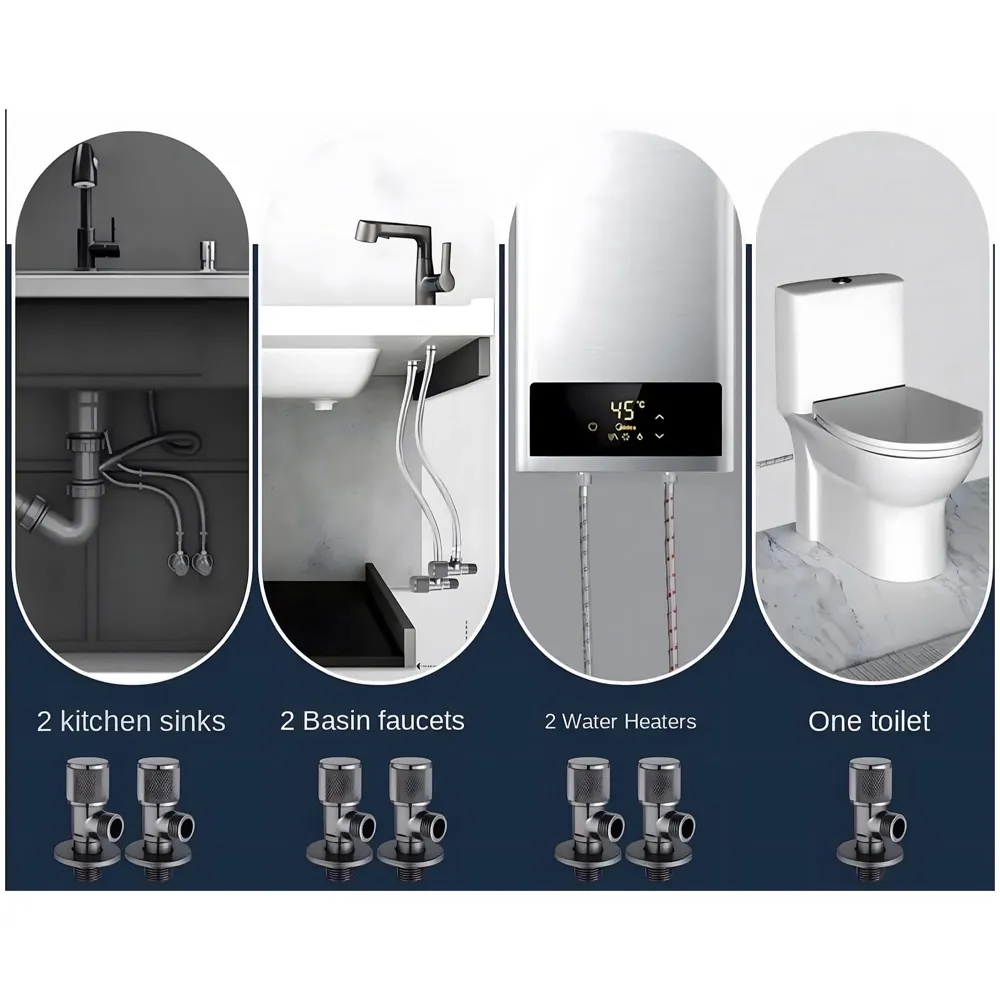 AQUAKART Angular for Bathroom wash basin, Geyser | Luxury Series One-Way Angle Valve | Angle Valve for Bathroom | Wall Mounted. Stop Cock Toilet Commode, Washbasin, 8.7cm x 3cm - 5