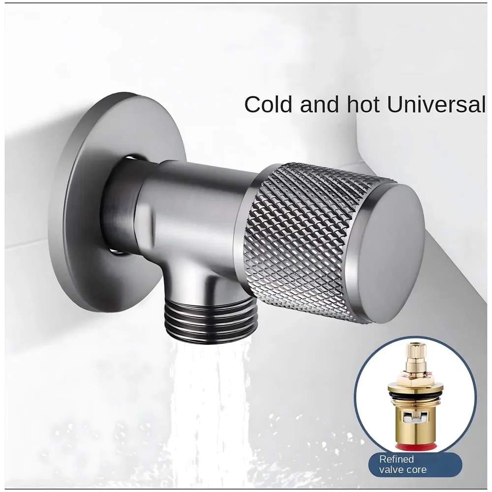 AQUAKART Angular for Bathroom wash basin, Geyser | Luxury Series One-Way Angle Valve | Angle Valve for Bathroom | Wall Mounted. Stop Cock Toilet Commode, Washbasin, 8.7cm x 3cm - 6