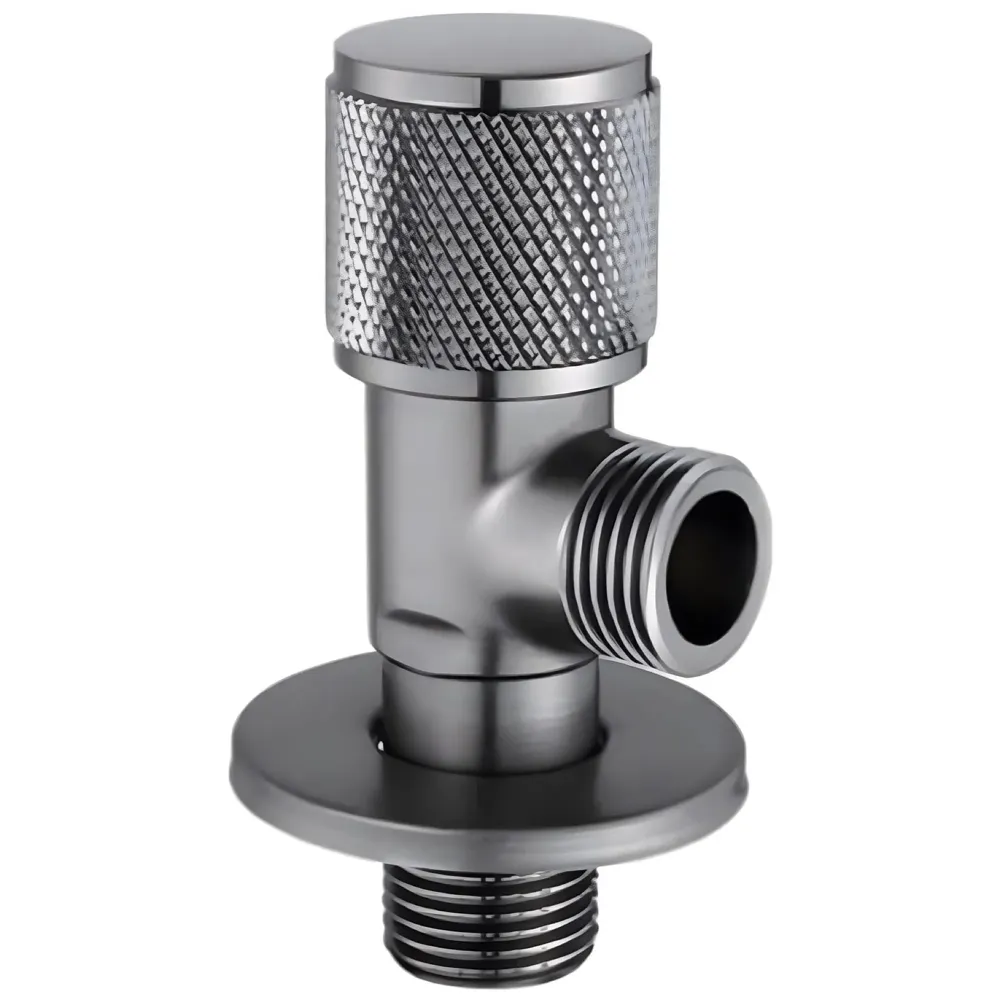 Angular for Bathroom wash basin, Geyser | Luxury Series One-Way Angle Valve | Angle Valve for Bathroom | Wall Mounted. Stop Cock Toilet Commode, Washbasin, 8.7cm x 3cm, Brushed gloss Black