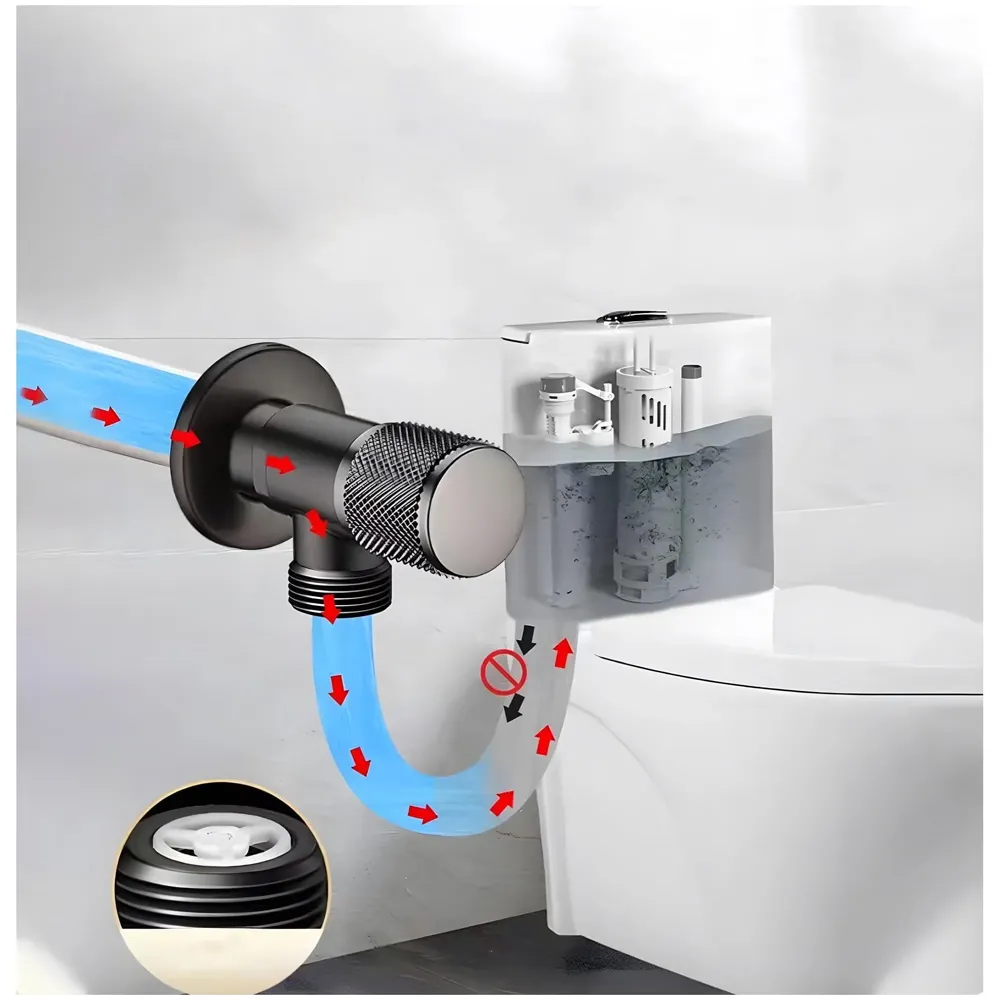 Stainless Steel Angular Black For Bathroom Wash Basin, Geyser | Luxury Series One-Way Angle Valve | Angle Valve For Bathroom | Wall Mounted. Stop Cock Toilet Commode, Washbasin, 8.7Cm X 3Cm