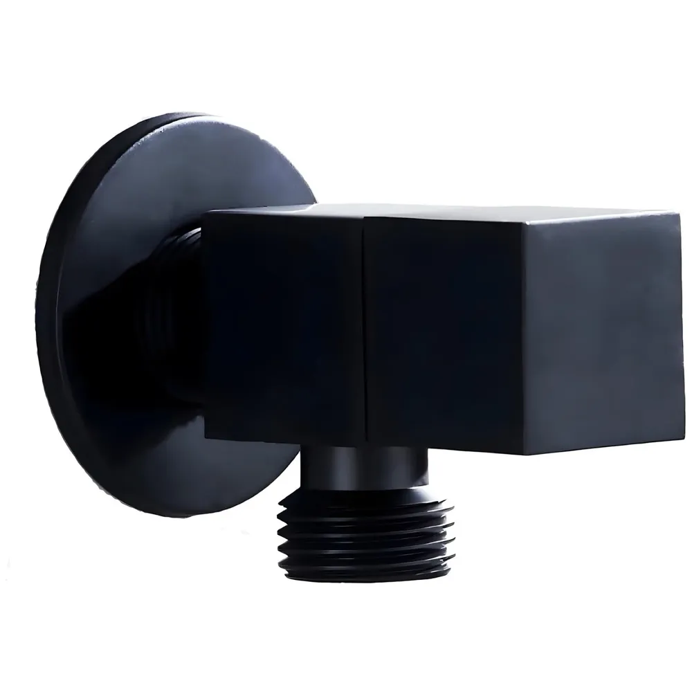 Angular Black for Bathroom wash basin, Geyser | Luxury Series One-Way Angle Valve | Wall Mounted. Stop Cock Toilet Commode, Washbasin, Square Design - 6.5 cm x 5 cm