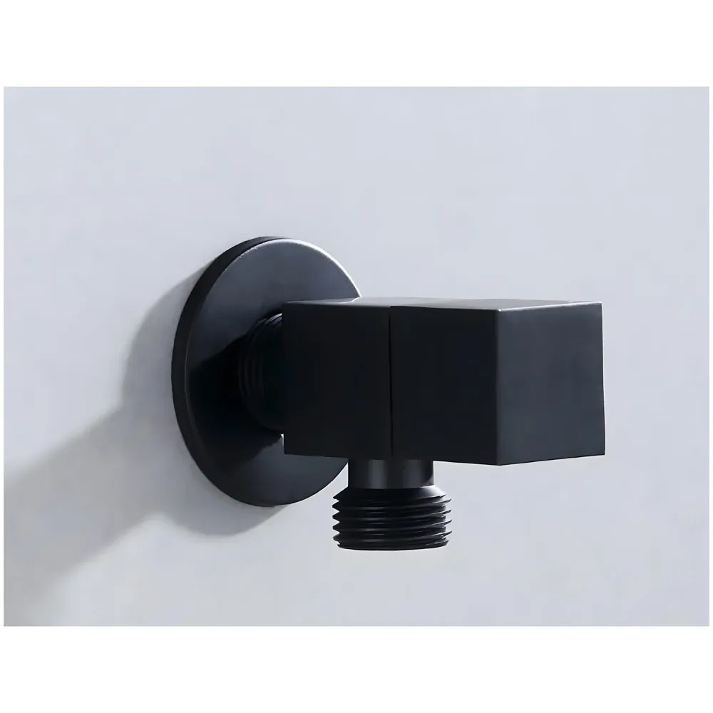 Angular Black for Bathroom wash basin, Geyser | Luxury Series One-Way Angle Valve | Wall Mounted. Stop Cock Toilet Commode, Washbasin, Square Design - 6.5 cm x 5 cm - 7
