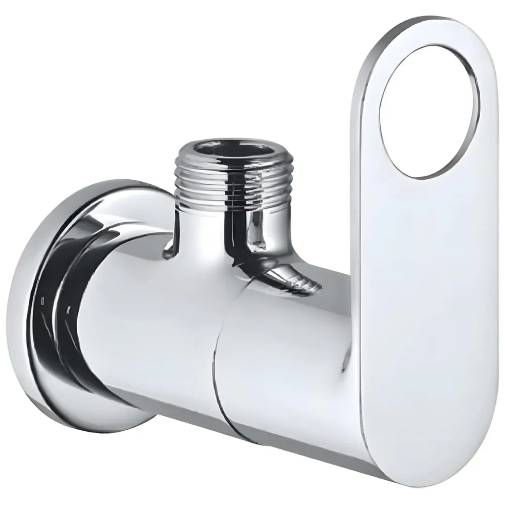 Brass Angle cock angular angle valve With Flange, Handle Design For Basin faucet geyser, Chrome