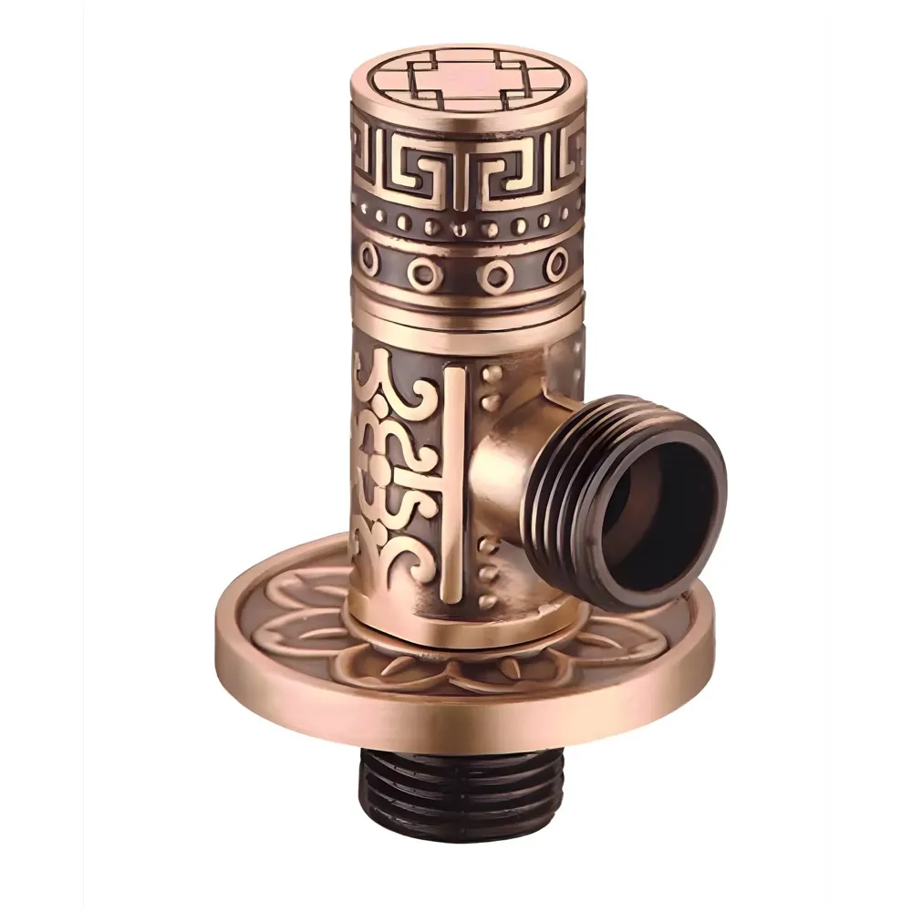 Brass Antique Brown Angular Stop Valve Stop Cock Angle Valve For Bathroom Kitchen Wash Basins tap Connector Geysers With Flange (Brass)