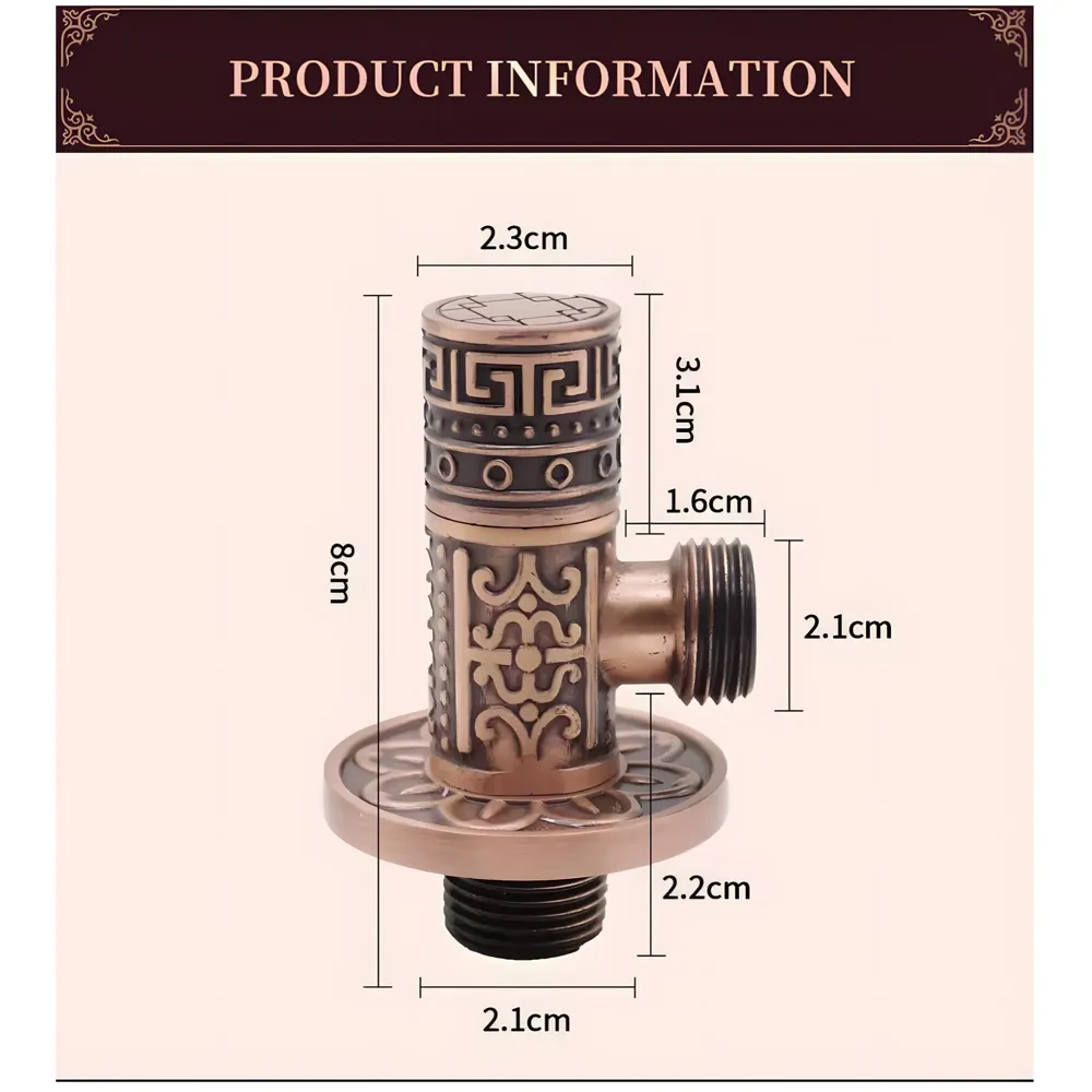 Brass Antique Brown Angular Stop Valve Stop Cock Angle Valve For Bathroom Kitchen Wash Basins tap Connector Geysers With Flange (Brass) - 3