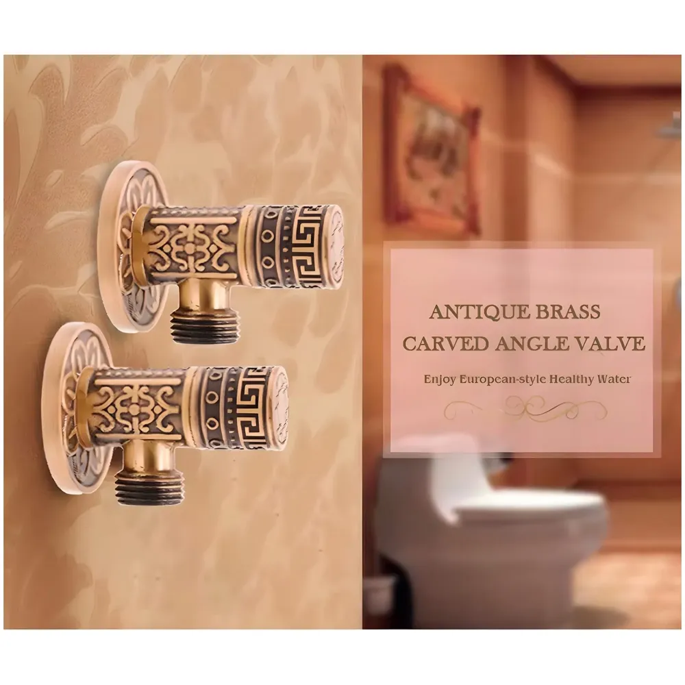 Brass Antique Brown Angular Stop Valve Stop Cock Angle Valve For Bathroom Kitchen Wash Basins tap Connector Geysers With Flange (Brass) - 6