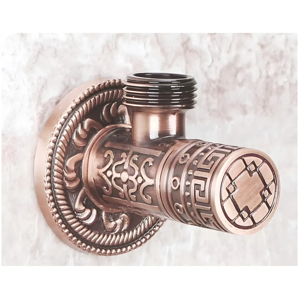 Brass Antique Brown Angular Stop Valve Stop Cock Angle Valve For Bathroom Kitchen Wash Basins tap Connector Geysers With Flange (Brass) - 7