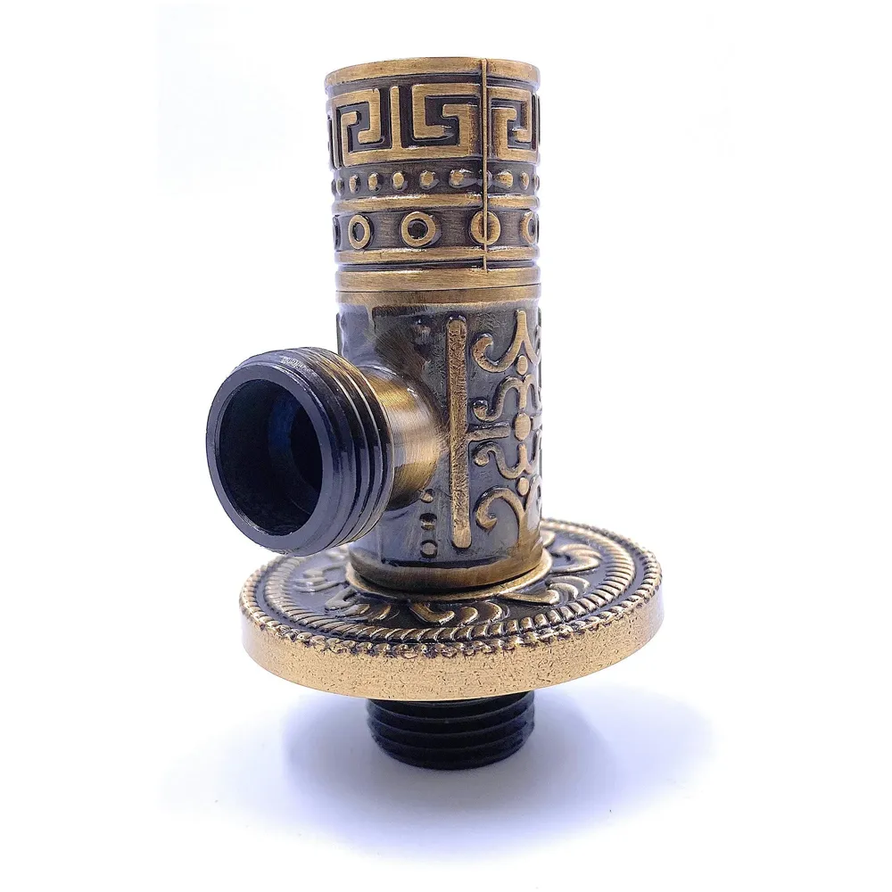 Brass Antique Brown Angular Stop Valve Stop Cock Angle Valve for Bathroom Kitchen Wash Basins tap Connector Geysers with Flange (Brass)