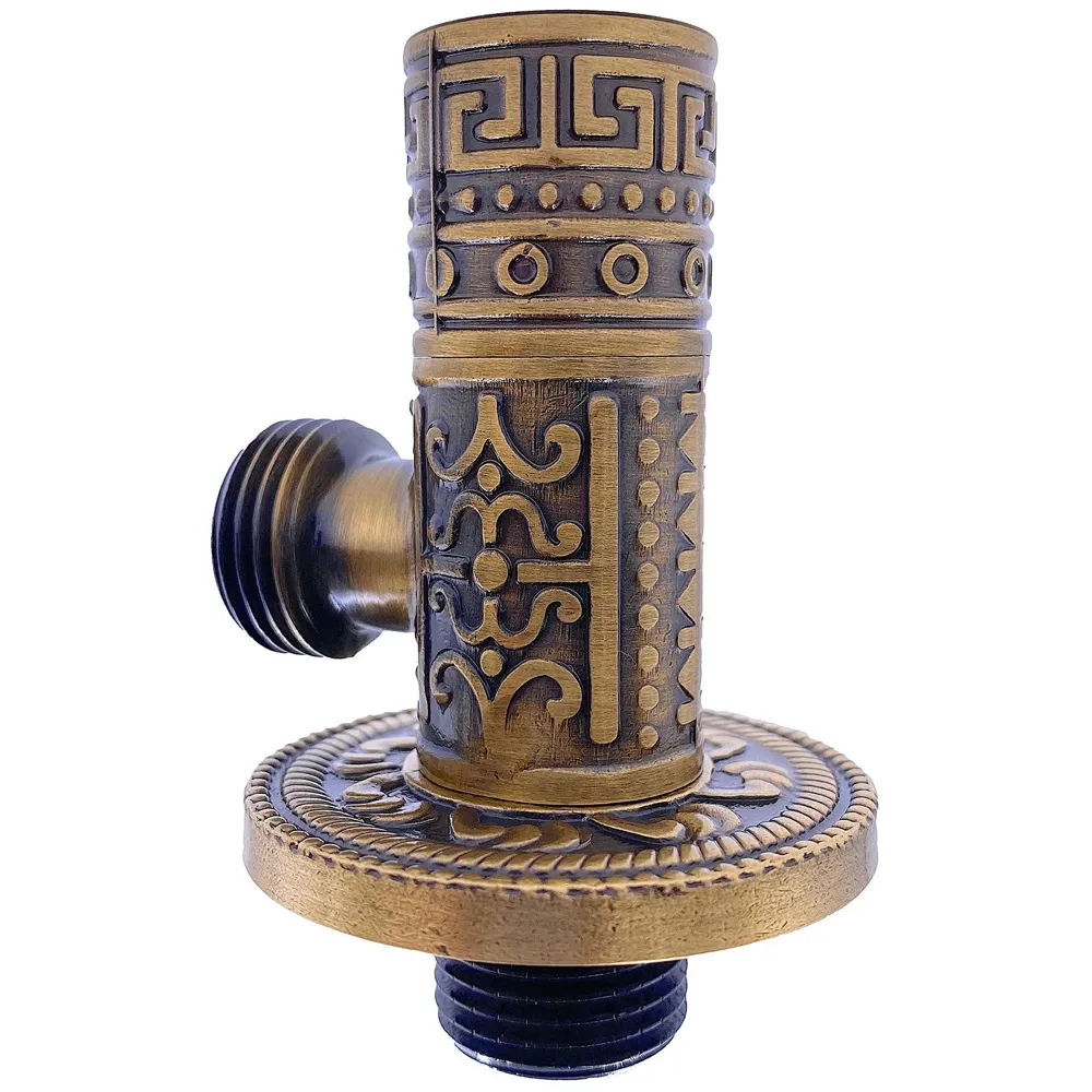 Brass Antique Brown Angular Stop Valve Stop Cock Angle Valve for Bathroom Kitchen Wash Basins tap Connector Geysers with Flange (Brass)