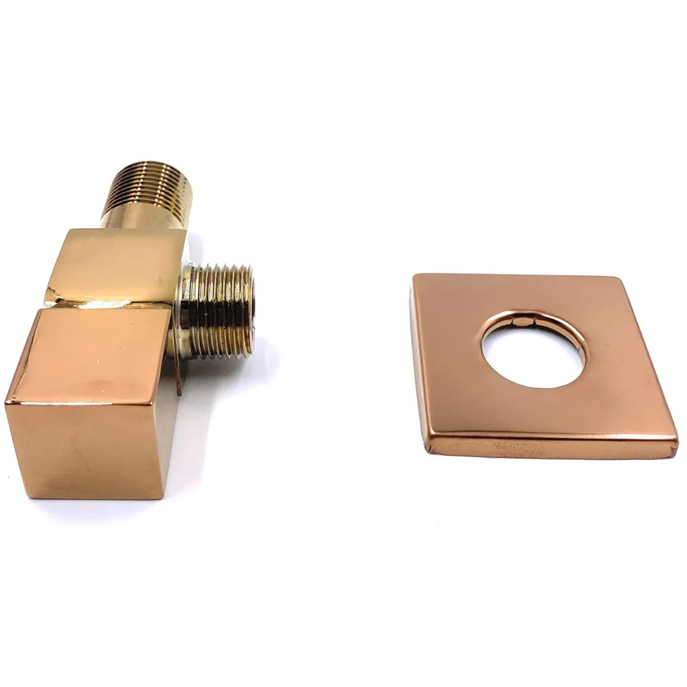 Rose Gold Angular Stop Valve Stop Cock Angle Valve For Bathroom Kitchen With Flange (Brass)