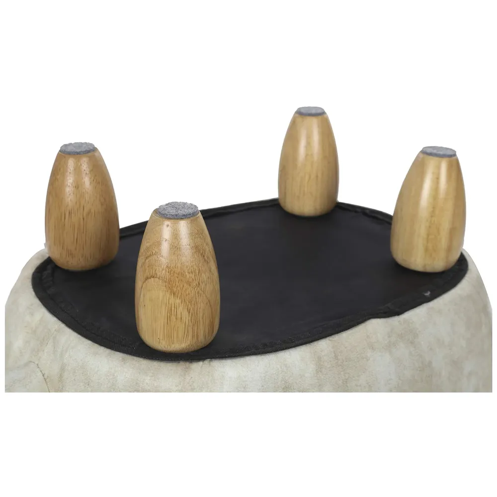 Upholstered Deer Ride-On Ottoman Footrest Stool with Vivid Adorable Animal Shape Padded Seat. (Kids and Adults, Deer)