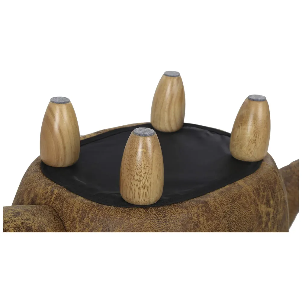 Upholstered Dinosaur Ride-On Ottoman Footrest Stool with Vivid Adorable Animal Shape Padded Seat. (Kids and Adults, Dino)