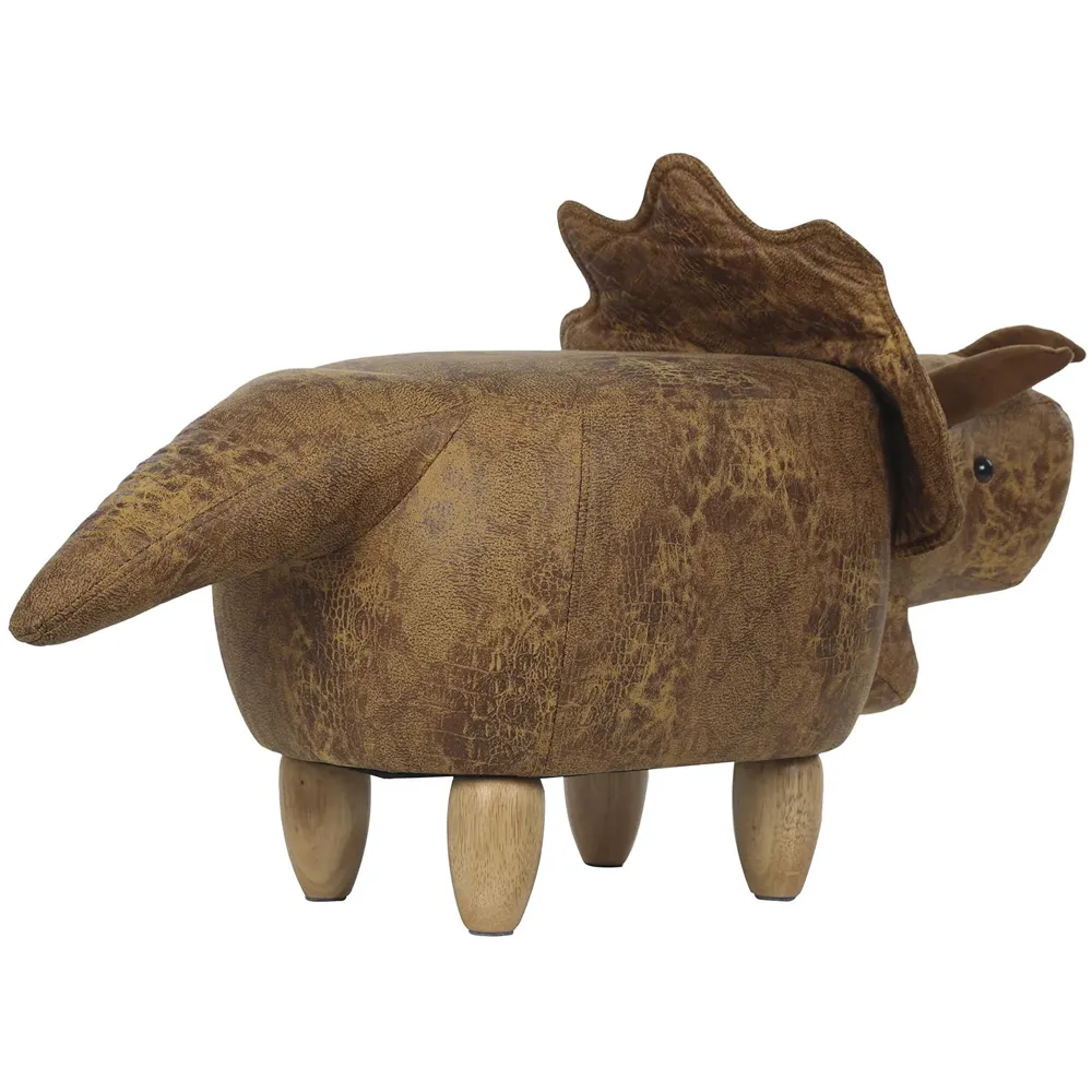 Upholstered Dinosaur Ride-On Ottoman Footrest Stool with Vivid Adorable Animal Shape Padded Seat. (Kids and Adults, Dino)