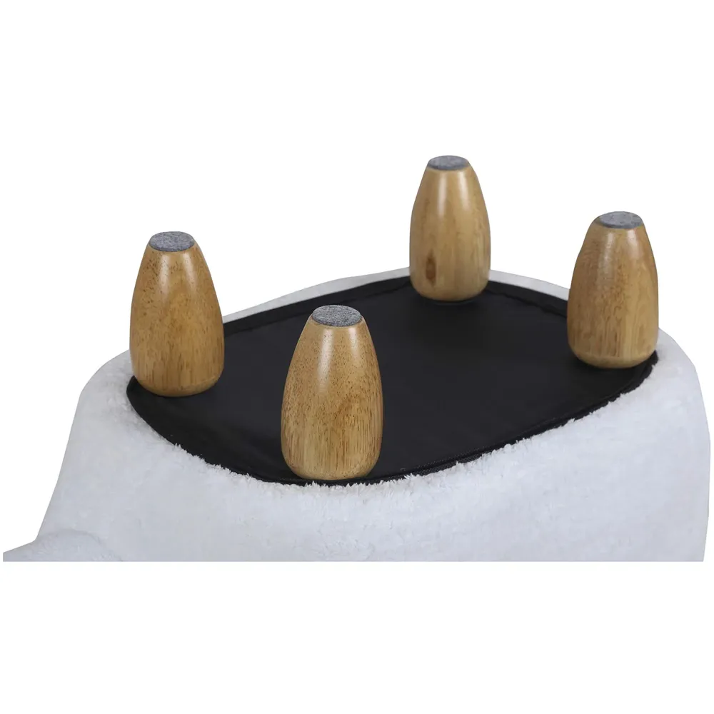 Upholstered Rabbit Ride-On Ottoman Footrest Stool with Vivid Adorable Animal Shape Padded Seat. (Kids and Adults, Rabbit) - 5