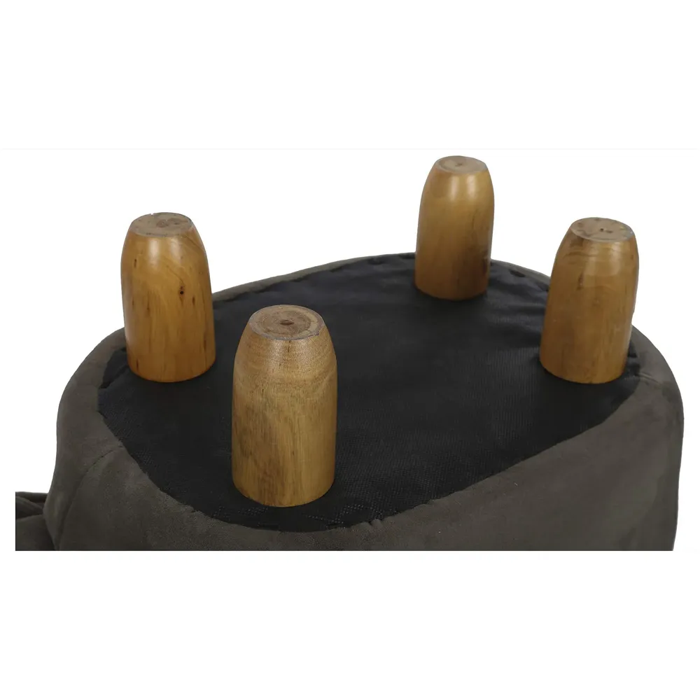 Upholstered Grey Elephant Ride-On Ottoman Footrest Stool with Vivid Adorable Animal Shape Padded Seat. (Kids and Adults, Grey Elephant)