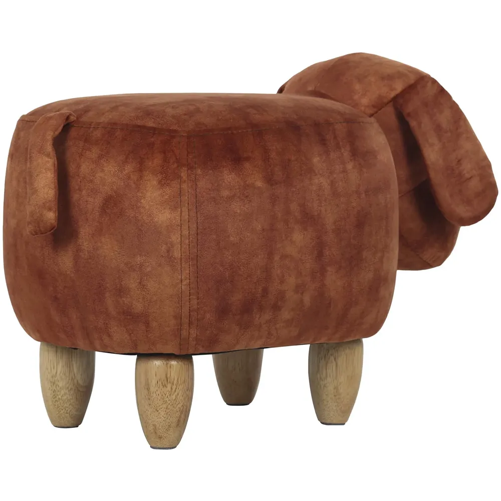 Upholstered Dog Ride-On Ottoman Footrest Stool with Vivid Adorable Animal Shape Padded Seat. (Kids and Adults, Dog)