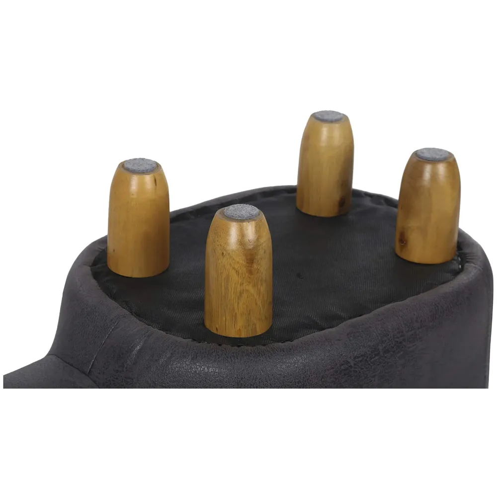 Upholstered Hippo Ride-On Ottoman Footrest Stool with Vivid Adorable Animal Shape Padded Seat. (Kids and Adults, Hippo)